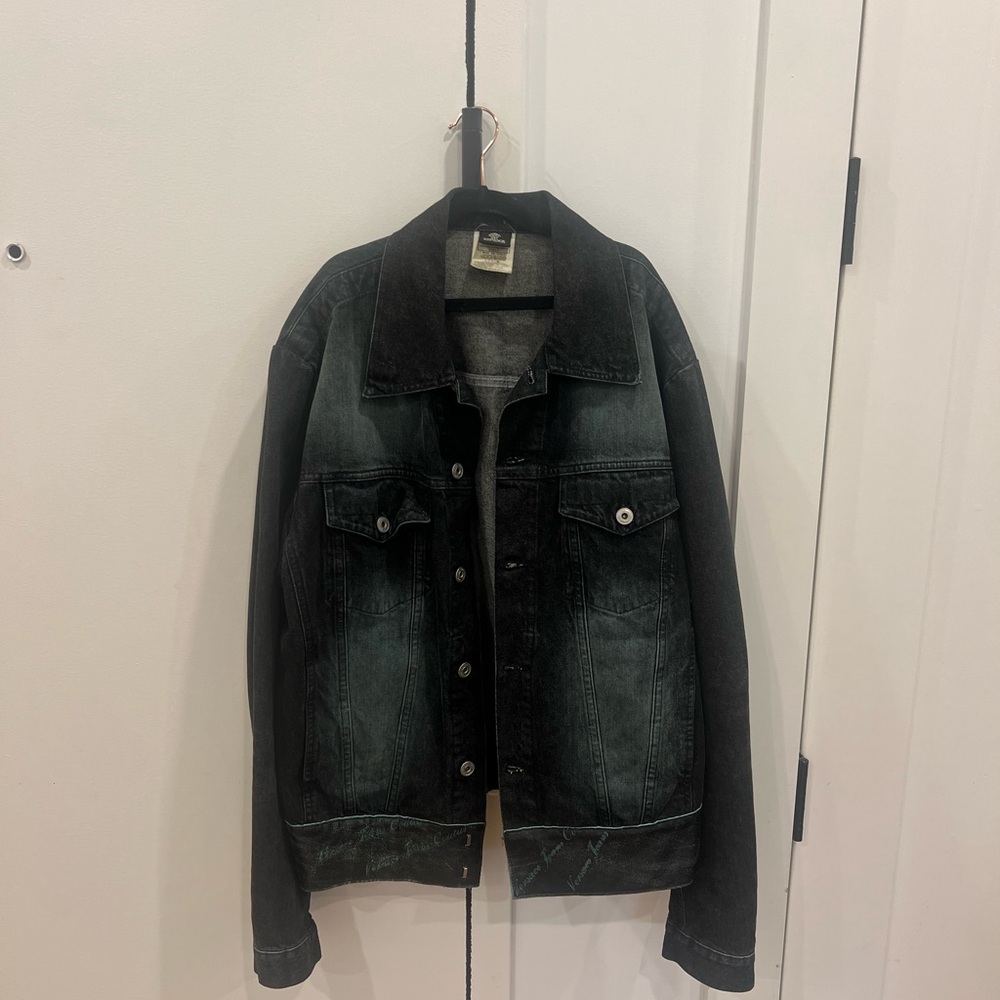 Versace Jeans Collection Faded Black Denim Jacket